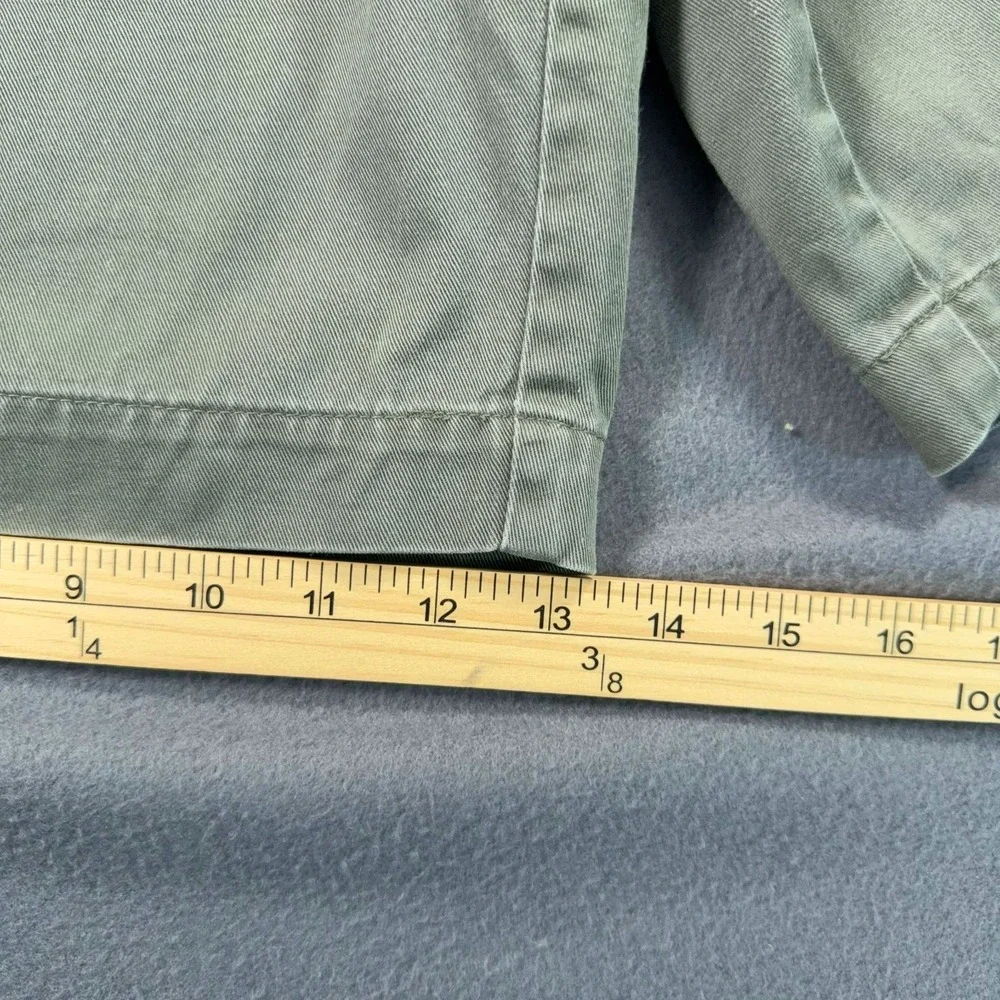 Perry Ellis Mens 36 Olive Green Pleated Chino Shorts Cotton 34x8.5